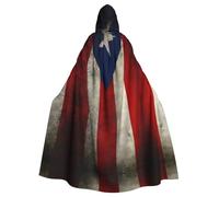 UFhgjjb Porto Rico Cape à capuche avec drapeau imprimé papier peint - Cape à capuche - Unisexe adulte - Robe de cosplay pour sorcière, jedi, magicien