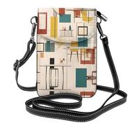 UFhgjjb Rustic Lodge Bear Petit sac à main pour téléphone portable avec sangle réglable, parfait pour les voyages et un usage quotidien, Moderne du milieu du siècle., Taille unique