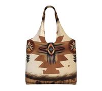 UFhgjjb Rustic Lodge Bear Sac fourre-tout en toile avec imprimé ours - Sacs d'épicerie pour femmes, sacs de courses et de déménagement, plage, voyage, vie quotidienne, Motifs indiens, Taille unique