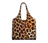 UFhgjjb Rustic Lodge Bear Sac fourre-tout en toile avec imprimé ours - Sacs d'épicerie pour femmes, sacs de courses et de déménagement, plage, voyage, vie quotidienne, Rayures sur léopards, Taille