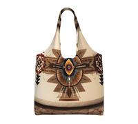 UFhgjjb Rustic Lodge Bear Sac fourre-tout en toile avec imprimé ours - Sacs d'épicerie pour femmes, sacs de courses et de déménagement, plage, voyage, vie quotidienne, Peinture amérindienne, Taille