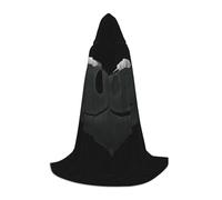UFhgjjb S Halloween Cape à capuche - Peignoir unisexe avec imprimé émoticônes d'amour triste pour fêtes, carnavals, expositions de bande dessinée, et plus encore