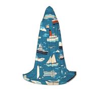 UFhgjjb S Halloween Cape à capuche - Peignoir unisexe imprimé transport maritime cosplay pour fêtes, carnavals, expositions de bande dessinée, et plus encore
