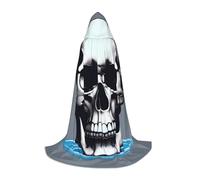 UFhgjjb S Halloween Cape à capuche - Unisexe Crâne et Water Print Cosplay Robe pour Fête, Carnaval, Expositions BD et plus encore
