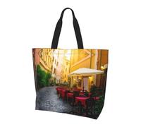 UFhgjjb Sac à bandoulière imprimé étoiles bleues pour femme - Grand sac fourre-tout réutilisable, sac de rangement pour le shopping, accessoires de la vie quotidienne, Italian Old Street, Taille