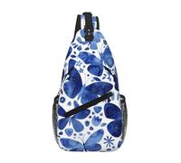 UFhgjjb Sac à dos unisexe imprimé drapeau de la République de Corée - Sac à dos croisé durable et léger pour la randonnée et une utilisation décontractée, Papillons bleus., Taille unique