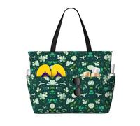 UFhgjjb Sac fourre-tout de grande capacité - Imprimé herbe et colombe - Sac de plage de voyage avec plusieurs poches pour les vacances, le camping, les croisières, Herbe et colombe, Taille unique