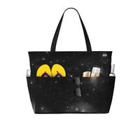 UFhgjjb Sac fourre-tout de grande capacité - Labyrinthe Treasure Map Print Travel Beach Bag avec plusieurs poches pour les vacances, le camping, les croisières, Galaxie noire et blanche, Taille unique