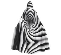 UFhgjjb Spirale Optical Illusion Gif Print Halloween Cape à capuche - Cape à capuche unisexe pour adulte - Robe de costumade pour sorcière, jedi, magicien