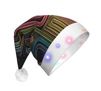 UFhgjjb The beauty of Origami Print LED Christmas Hat for Adults - Festive Santa Hat - Plush Unisex Holiday Headwear for Christmas New Year