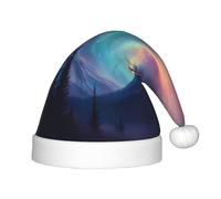 UFhgjjb The Beauty of the Aurora Print Bonnet de Noël pour enfants - Couvre-chef de vacances pour Noël, Nouvel An, cadeaux de fête - Casquette chaude unisexe