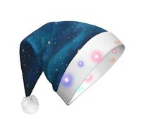 UFhgjjb The beauty under the night sky Print LED Christmas Hat for Adults - Festive Santa Hat - Plush Unisex Holiday Headwear for Christmas New Year