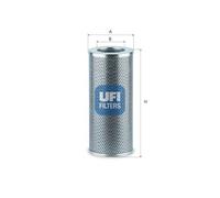 UFI 25.923.00 Filtre, système hydraulique de travail