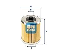 UFI Filters, Filtre Diesel 26.695.00, Filtre à Carburant de Remplacement, Adapté à Voitures, Applicable sur Divers Modèles Nissan, Opel, Renault et Vauxhall