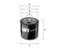 UFI Filtre À Huile 23.616.00 Compatible Pour Mazda 3 2.0 1.5 CX-3