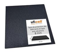 uficell Tapis de protection de bâtiment et tapis anti-vibration pour machine à laver ou sèche-linge 61 x 61 cm - 8 mm d'épaisseur, isolation acoustique de qualité supérieure