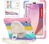 UFinetech Coque Antichoc pour Lenovo Tab M8 Gen 4 2023, TB-300FU - Housse Protectrice Tablette 8” HD avec Support, Poignée 360°, Porte-Stylo & Sangle d'épaule Ajustable, Enfants - Rose Dazzling