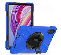 UFinetech Coque pour Redmi Pad Pro 12.1, robuste et résistante aux chocs, béquille rotative à 360°, bandoulière réglable, protection intégrale, design anti-poussière, bleu