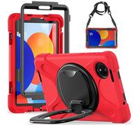 UFinetech Coque pour Redmi Pad SE 8.7, coque de protection robuste antichoc avec béquille rotative à 360°, crochet de suspension, bandoulière amovible, protection intégrale robuste pour tablette