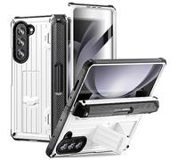 UFinetech Coque pour Samsung Galaxy Z Fold 5, Étui pour Samsung Galaxy W24, Protection Robuste Anti-Choc Anti-Rayures Pliable Emplacement pour Stylo Support Protection d'Écran Charge sans Fil, Blanc