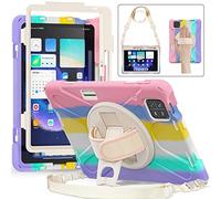 UFinetech Coque Tablette Xiaomi Mi Pad 6, Coque Xiaomi Mi Pad 6 Pro 11", Support/Dragonne Rotation à 360° Bandoulière Porte-Crayon, Antichoc Étui Housse Coque Mi Pad 6/6 Pro Enfants, Rose Brillant