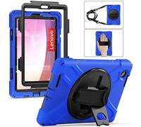 UFinetech Housse pour Lenovo Tab M8 Gen 4 2023 - Coque Renforcée TB-300FU 4th Gen, Antichoc, Support, Poignée Rotative 360°, Porte-Stylo & Sangle d'épaule Réglable, Tablette 8” HD, Enfants - Bleu