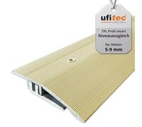 ufitec® Profi Smart Profilsystem für Vinylböden - adapté pour des épaisseurs de revêtement de 5-9 mm - ALU anodisé - Or clair - (Profil d'égalisation de hauteur - Longueur : 90 cm, Or clair)