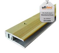 ufitec® Profi Smart Système de profilés pour sols en vinyle et sols design, adapté pour des hauteurs de revêtement de 5-9 mm - ALU anodisé - Or - (Profil de finition - Longueur : 90 cm, Or)
