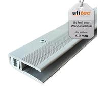 ufitec® Profi Smart Système de profilés pour sols en vinyle et sols design, adapté pour des sols d’une épaisseur de 5 à 9 mm - ALU anodisé - ARGENT - (Profil de finition - Longueur : 270 cm, Argent)