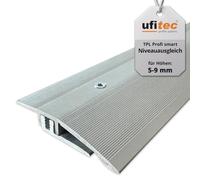 ufitec® Système de profilé intelligent professionnel pour sols en vinyle - Convient pour une hauteur de revêtement de 5 à 9 mm - Aluminium anodisé - Argenté - Profil de compensation de hauteur