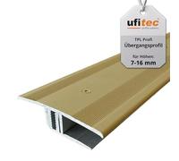 ufitec® TPL Profi profil de transition pour parquets et sols stratifiés - Largeur de couverture: 45 mm - en deux pièces, vissable et adapté aux hauteurs de revêtement de 7 à 16 mm