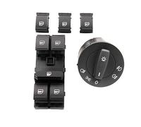 UFITIDU Lève vitre Pour VW Pour Jetta MK5 Pour Golf 5 6 Pour Tiguan Bouton De Commutation De Commande De Phare De Fenêtre 1K0941431Q 1K4959857B(5piece)