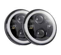 UFITIDU Phare De Moto Phare Moto LED 5 3/4 Pouces 5.75 Pour Sportster 1200 883 Pour Dyna III 3 Pour Street Pour Speed Pour Triple Pour Shadow(Black 2Piece)