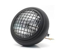 UFITIDU Phare De Moto Phare Moto Rétro Rond Maille Avec Grille Abat-jour Rond Pour Tout-terrain(Blanc)
