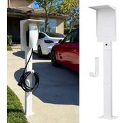Ufixed Borne de Recharge Électrique avec Toit - Blanc Glacier, Support Résistant aux Intempéries pour Wallbox Tesla Gen3, Mobile Connector & Chargeurs Type 2 / J1772 | EUIPO Reg. Nr. 015116807-0001
