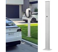 Ufixed Wallbox - Pied de Support Blanc Aurore pour Borne de Recharge Mobile Tesla, Station de Charge pour l'Extérieur, Colonne de Charge pour Borne de Recharge Mobile Tesla, Support de Borne