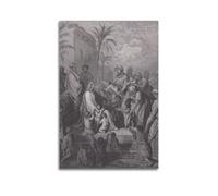 UFJWK55F99 1870 GUSTAVE DORE Gravure Jésus Bénédiction Enfants Poster décoratif sur toile Poster mural sans cadre 50 x 75 cm