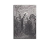 UFJWK55F99 1870 GUSTAVE DORE Gravure Jésus et ses disciples dans un champ de maïs Poster décoratif sur toile murale sans cadre 60 x 90 cm