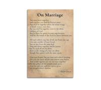 UFJWK55F99 Kahlil Gibran Poème sur le mariage Poème sur le mariage Poster décoratif sur toile Poster mural et image d'art moderne pour chambre à coucher familiale sans cadre 20 x 30 cm