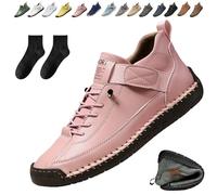 Ufladi Baskets orthopédiques confortables, 2026 nouvelles chaussures confortables en cuir faites à la main avec soutien de la voûte plantaire, rose, 35.5 EU