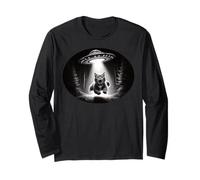 UFO Abduction Cat - Alien Encounter Sci-Fi Kitty Cat Unisexe Manche Longue