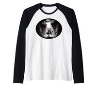 UFO Abduction Cat - Alien Encounter Sci-Fi Kitty Cat Unisexe Manche Raglan