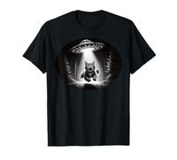 UFO Abduction Cat - Alien Encounter Sci-Fi Kitty Cat Unisexe T-Shirt