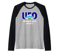 UFO Aficionado Soucoupe Volante rétro « Wrong Planet My Bad » Manche Raglan