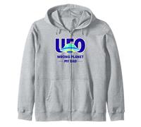 UFO Aficionado Soucoupe Volante rétro « Wrong Planet My Bad » Sweat à Capuche