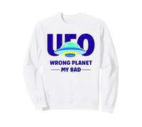 UFO Aficionado Soucoupe Volante rétro « Wrong Planet My Bad » Sweatshirt