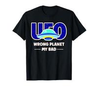UFO Aficionado Soucoupe Volante rétro « Wrong Planet My Bad » T-Shirt