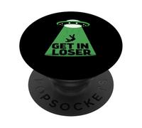 UFO Alien Abduction Get in Loser PopSockets PopGrip Adhésif