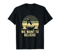 UFO Alien Abduction We Want to Believe Retro Style Drôle T-Shirt