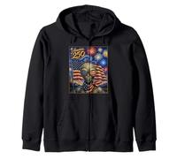 UFO Alien Art on America 250 Anniversaire 4 Juillet Drapeau USA Sweat à Capuche